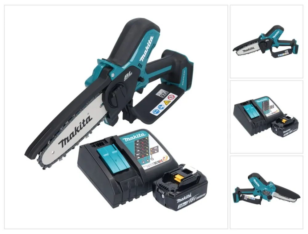 Makita DUC 150 RF akumulatorowa pilarka łńcuchowa 18 V 15 cm bezszczotkowa + 1x akumulator 3,0 Ah + ładowarka