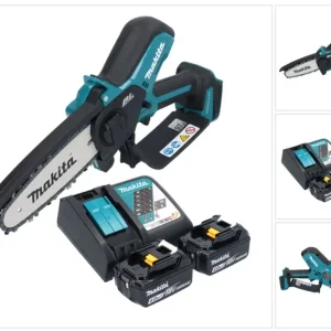 Makita DUC 150 RM2 akumulatorowa pilarka łńcuchowa 18 V 15 cm bezszczotkowa + 2x akumulator 4,0 Ah + ładowarka