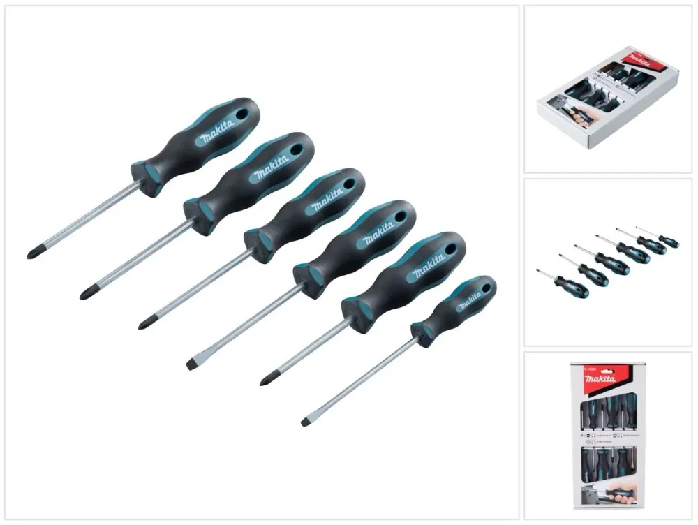 Makita E-10528 Zestaw wkrętaków 6 szt. SL4 / SL5.5 / PH1 / PH2 / PZ1 / PZ2