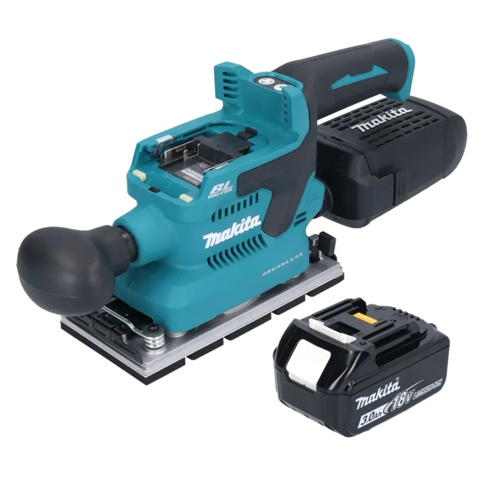 Makita DBO 381 F1U Akumulatorowa szlifierka oscylacyjna 18 V 93 x 185 mm bezszczotkowa + 1x akumulator 3,0 Ah - bez ładowarki