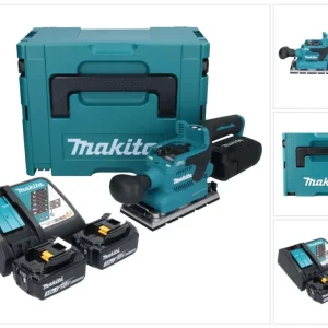 Makita DBO 381 RFJU Akumulatorowa szlifierka oscylacyjna 18 V 93 x 185 mm bezszczotkowa + 2x akumulator 3,0 Ah + ładowarka...