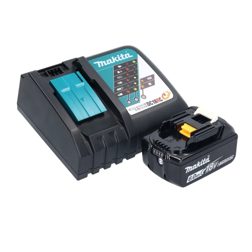 Makita DBO 381 RG1U Akumulatorowa szlifierka oscylacyjna 18 V 93 x 185 mm bezszczotkowa + 1x akumulator 6,0 Ah + ładowarka