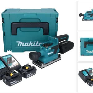 Makita DBO 381 RGJU Akumulatorowa szlifierka oscylacyjna 18 V 93 x 185 mm bezszczotkowa + 2x akumulator 6,0 Ah + ładowarka...