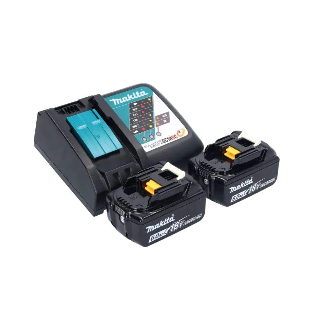 Makita DBO 381 RGJU Akumulatorowa szlifierka oscylacyjna 18 V 93 x 185 mm bezszczotkowa + 2x akumulator 6,0 Ah + ładowarka...
