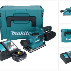 Makita DBO 381 RM1JU Akumulatorowa szlifierka oscylacyjna 18 V 93 x 185 mm bezszczotkowa + 1x akumulator 4,0 Ah + ładowark...