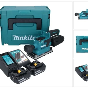 Makita DBO 381 RTJU Akumulatorowa szlifierka oscylacyjna 18 V 93 x 185 mm bezszczotkowa + 2x akumulator 5,0 Ah + ładowarka...