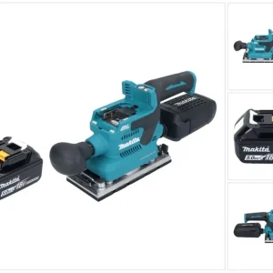 Makita DBO 382 T1 akumulatorowa szlifierka oscylacyjna 18 V 93 x 185 mm bezszczotkowa + 1x akumulator 5,0 Ah - bez ładowarki