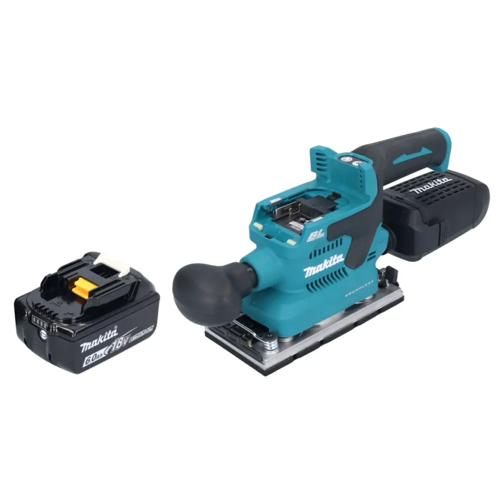 Makita DBO 382 G1 akumulatorowa szlifierka oscylacyjna 18 V 93 x 185 mm bezszczotkowa + 1x akumulator 6,0 Ah - bez ładowarki