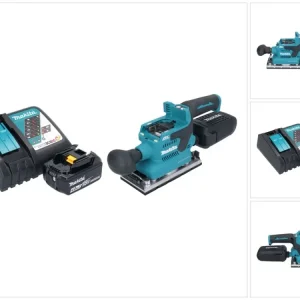 Makita DBO 382 RM1 akumulatorowa szlifierka oscylacyjna 18 V 93 x 185 mm bezszczotkowa + 1x akumulator 4,0 Ah + ładowarka