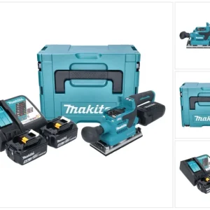 Makita DBO 382 RMJ akumulatorowa szlifierka oscylacyjna 18 V 93 x 185 mm bezszczotkowa + 2x akumulator 4,0 Ah + ładowarka...