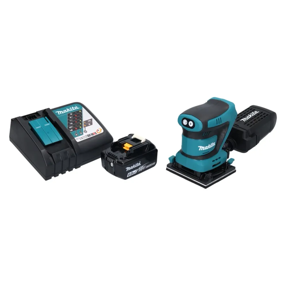Makita DBO 480 RG1 akumulatorowa szlifierka oscylacyjna 18 V 112 x 102 mm + 1x akumulator 6,0 Ah + ładowarka