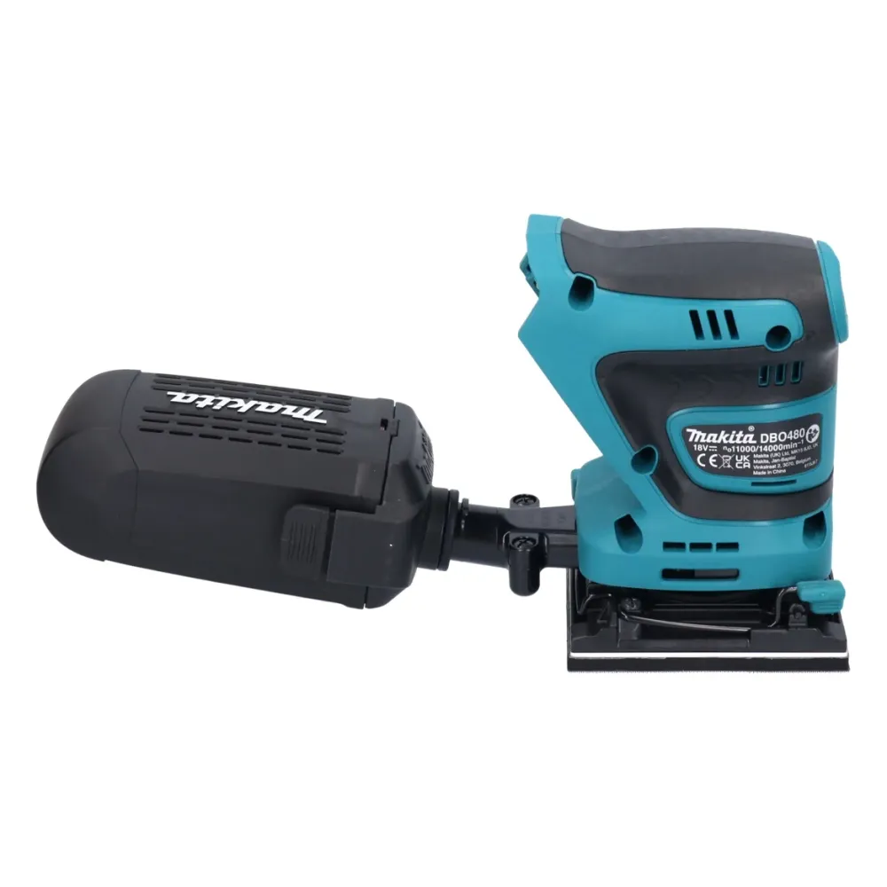 Makita DBO 480 RG1 akumulatorowa szlifierka oscylacyjna 18 V 112 x 102 mm + 1x akumulator 6,0 Ah + ładowarka