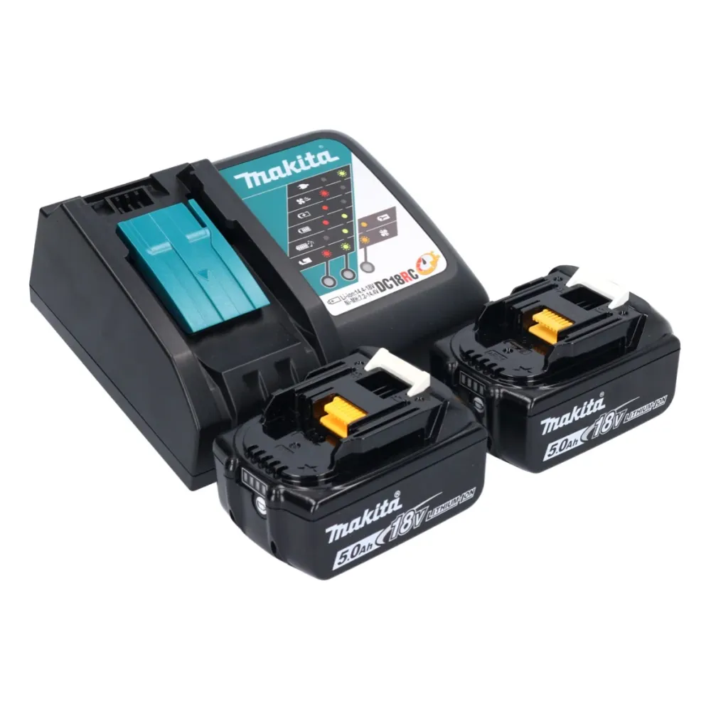 Makita DBO 481 RTJ akumulatorowa szlifierka oscylacyjna 18 V 112 x 102 mm + 2x akumulator 5,0 Ah + ładowarka + Makpac