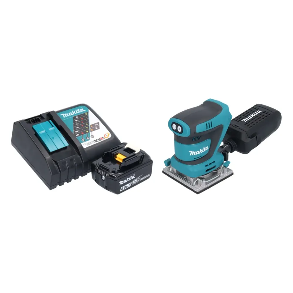 Makita DBO 484 RG1 akumulatorowa szlifierka oscylacyjna 18 V 112 x 102 mm + 1x akumulator 6,0 Ah + ładowarka