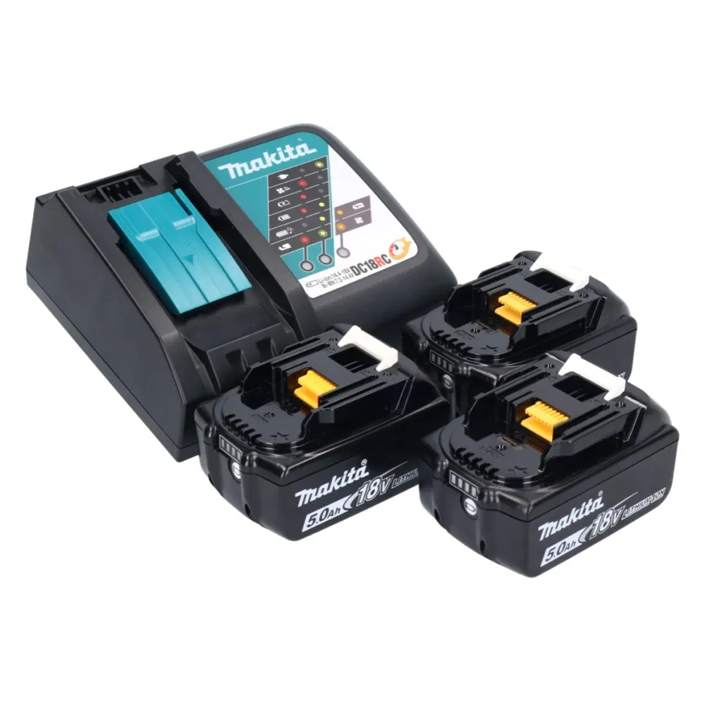 Makita DDF 486 RT3J akumulatorowa wiertarko-wkrętarka 18 V 130 Nm bezszczotkowa + 3x akumulator 5,0 Ah + ładowarka + Makpac