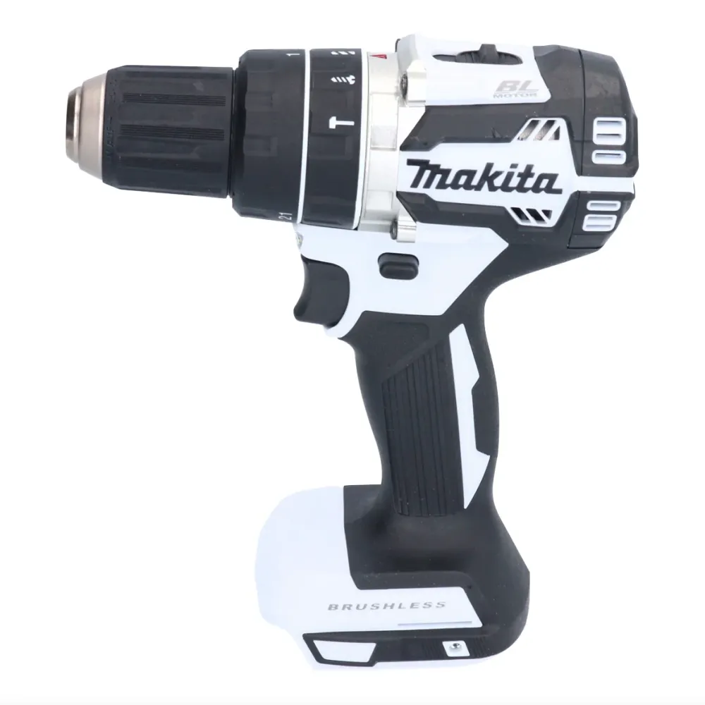 Makita DHP 484 SYJ W akumulatorowa wiertarka udarowa 18 V 54 Nm bezszczotkowa biał + 2x akumulator 1,5 Ah + ładowarka + Ma...