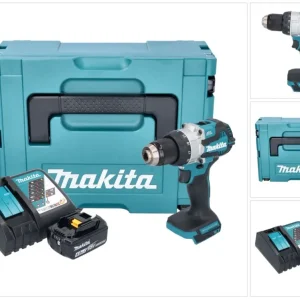 Makita DHP 489 RM1J akumulatorowa wiertarko-wkrętarka udarowa 18 V 73 Nm bezszczotkowa + 1x akumulator 4,0 Ah + ładowarka...