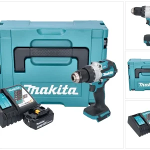 Makita DHP 489 RT1J akumulatorowa wiertarko-wkrętarka udarowa 18 V 73 Nm bezszczotkowa + 1x akumulator 5,0 Ah + ładowarka...