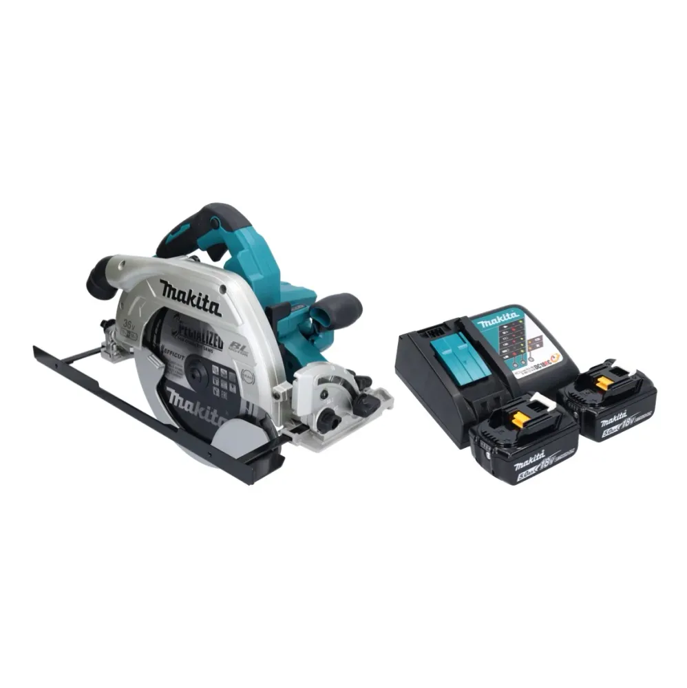 Makita DHS 900 RT2U Akumulatorowa pilarka tarczowa 36 V ( 2x 18 V ) 235 mm bezszczotkowa + 2x akumulator 5,0 Ah + ładowark...