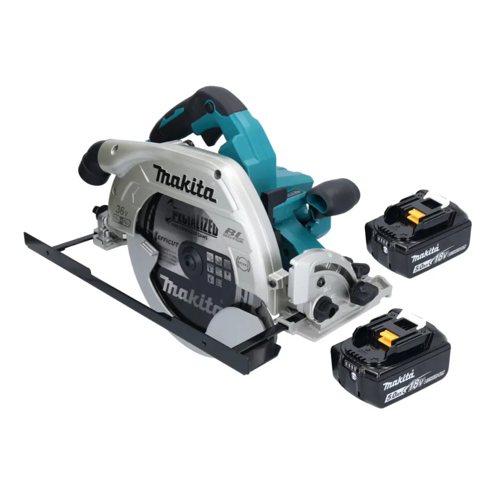 Makita DHS 900 T2U Akumulatorowa pilarka tarczowa 36 V ( 2x 18 V ) 235 mm bezszczotkowa + 2x akumulator 5,0 Ah + adapter B...