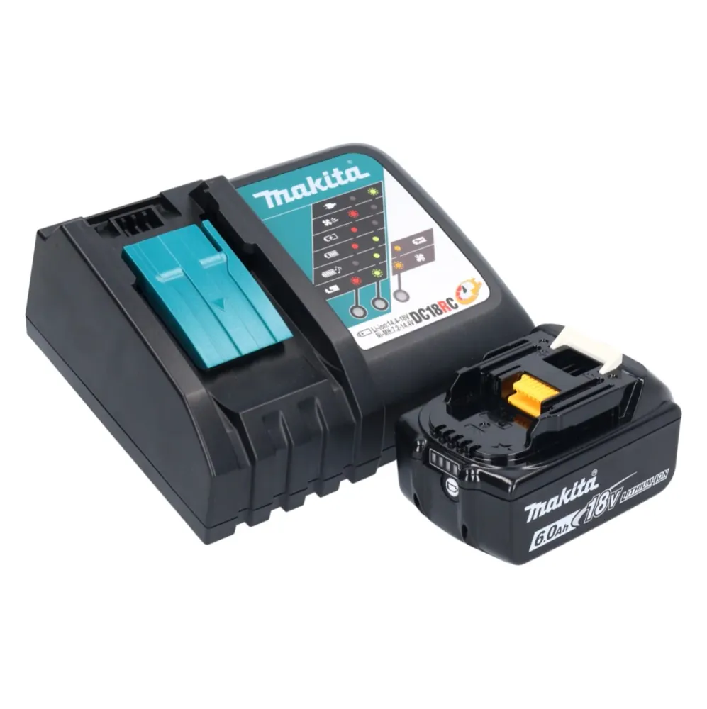 Makita DJS 200 RG1J akumulatorowe nożyce do blachy 18 V 2,0 mm bezszczotkowe + 1x akumulator 6,0 Ah + ładowarka + Makpac