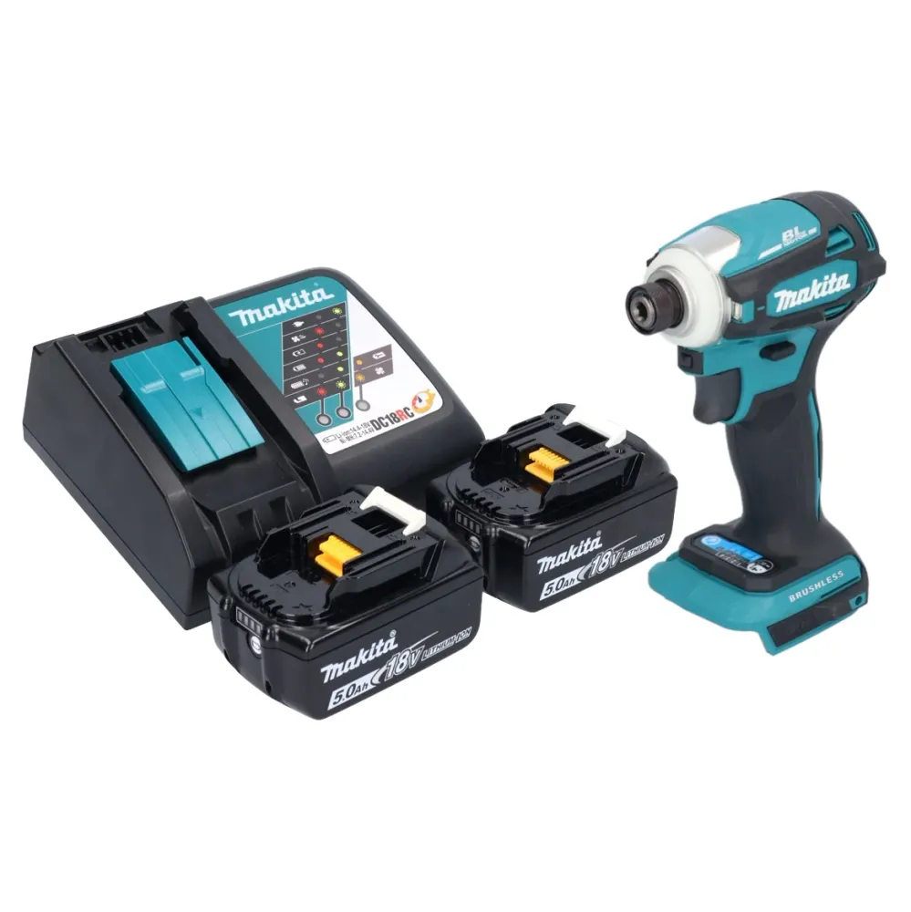 Makita DTD 172 RT akumulatorowy klucz udarowy 18 V 180 Nm 1/4" bezszczotkowy + 2x akumulator 5,0 Ah + ładowarka