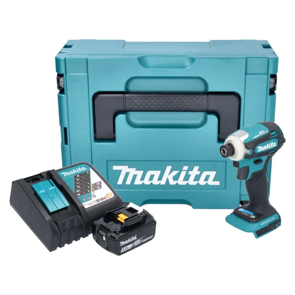Makita DTD 172 RT1J akumulatorowy klucz udarowy 18 V 180 Nm 1/4" bezszczotkowy + 1x akumulator 5,0 Ah + ładowarka + Makpac