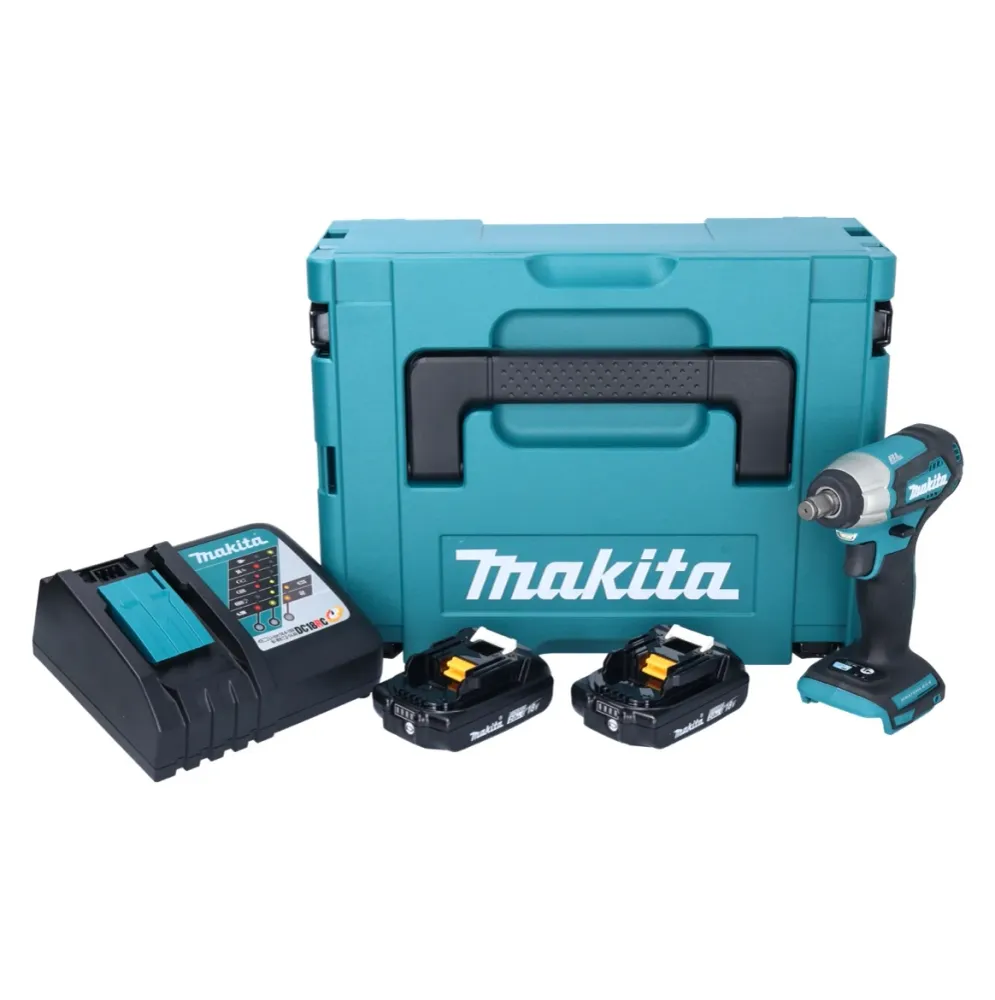 Makita DTW 181 RAJ akumulatorowy klucz udarowy 18 V 210 Nm 1/2" bezszczotkowy + 2x akumulator 2,0 Ah + ładowarka + Makpac