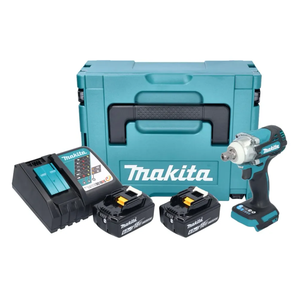 Makita DTW 301 RGJ akumulatorowy klucz udarowy 18 V 330 Nm 1/2" bezszczotkowy + 2x akumulator 6,0 Ah + ładowarka + Makpac