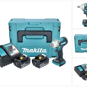 Makita DTW 301 RMJ akumulatorowy klucz udarowy 18 V 330 Nm 1/2" bezszczotkowy + 2x akumulator 4,0 Ah + ładowarka + Makpac