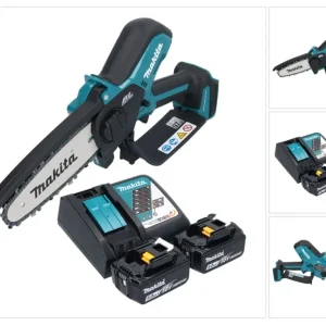Makita DUC 150 RT2 akumulatorowa pilarka łńcuchowa 18 V 15 cm bezszczotkowa + 2x akumulator 5,0 Ah + ładowarka