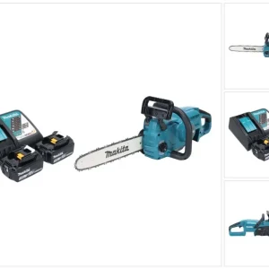 Makita DUC 357 RF2X2 Akumulatorowa pilarka łńcuchowa 18 V 35 cm 7,7 m/s Bezszczotkowa + 2x akumulator 3,0 Ah + ładowarka