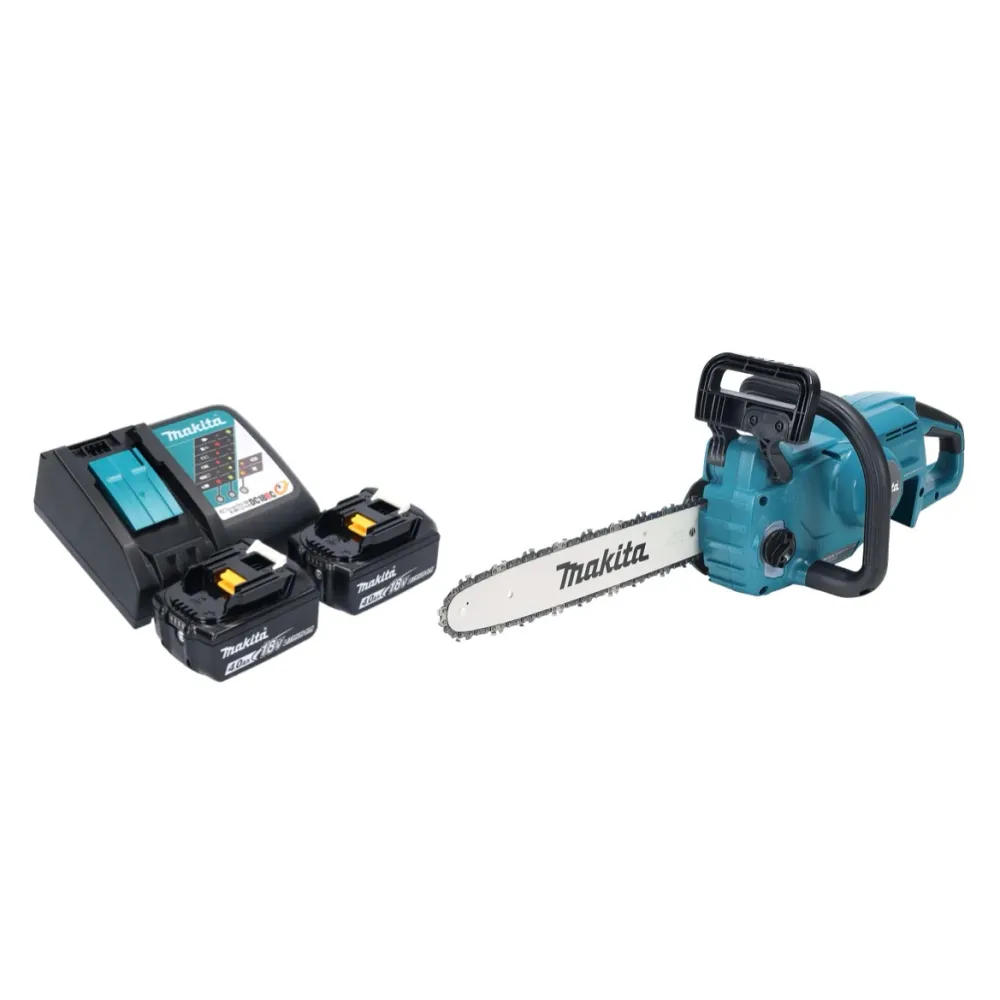 Makita DUC 357 RM2X2 Akumulatorowa pilarka łńcuchowa 18 V 35 cm 7,7 m/s Bezszczotkowa + 2x akumulator 4,0 Ah + ładowarka