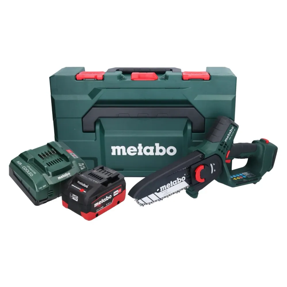 Akumulatorowa pilarka do gałęzi Metabo MS 18 LTX 15 18 V 15 cm 5 m/s + 1x akumulator 5,5 Ah + ładowarka + metaBOX