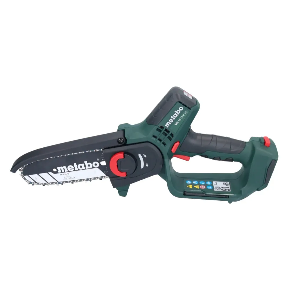 Akumulatorowa pilarka do gałęzi Metabo MS 18 LTX 15 18 V 15 cm 5 m/s + 1x akumulator 5,5 Ah + ładowarka + metaBOX