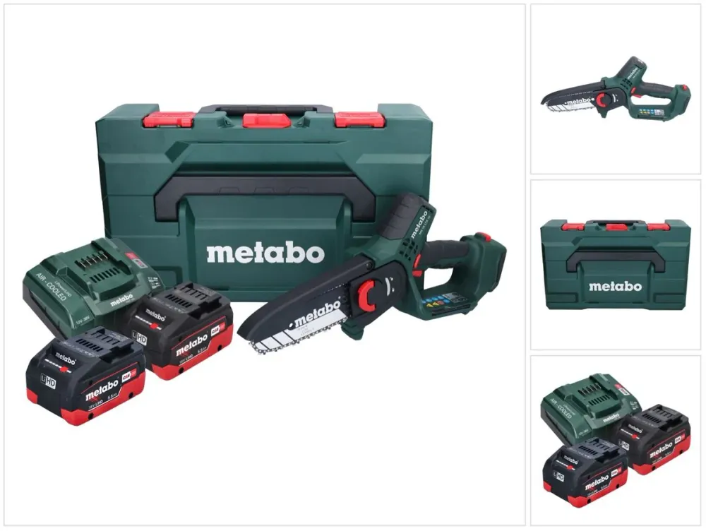 Akumulatorowa pilarka do gałęzi Metabo MS 18 LTX 15 18 V 15 cm 5 m/s + 2x akumulator 5,5 Ah + ładowarka + metaBOX