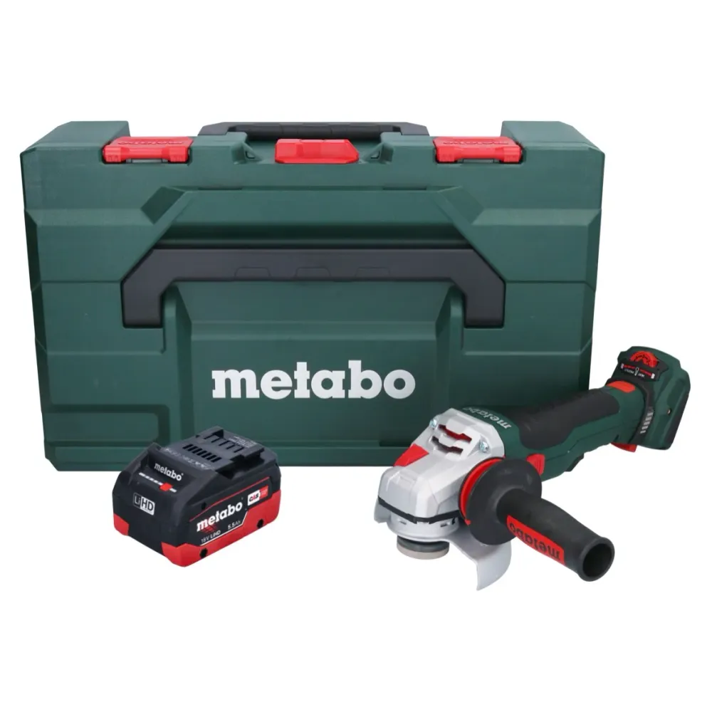 Akumulatorowa szlifierka kątowa Metabo WVB 18 LTX BL 15-125 Quick 18 V 125 mm bezszczotkowa + 1x akumulator 5,5 Ah + metaB...