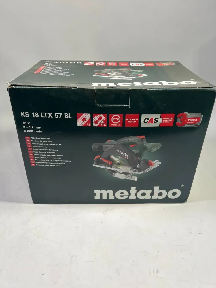 Metabo KS 18 LTX 57 BL Akumulatorowa pilarka tarczowa 18 V 57 mm ( 611857840 ) + Metabox - bez akumulatora, bez ładowarki
