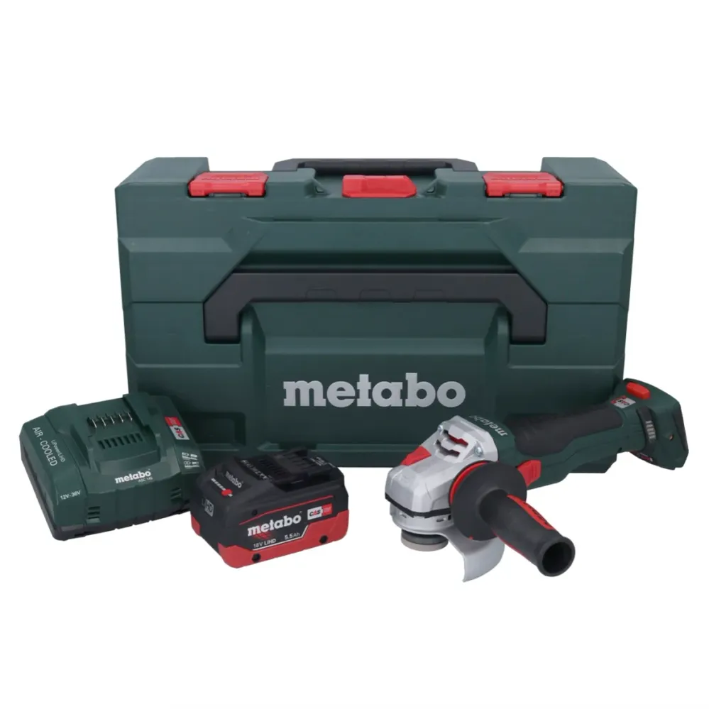 Metabo WB 18 LTX BL 15-125 Quick akumulatorowa szlifierka kątowa 18 V 125 mm bezszczotkowa + 1x akumulator 5,5 Ah + ładowa...