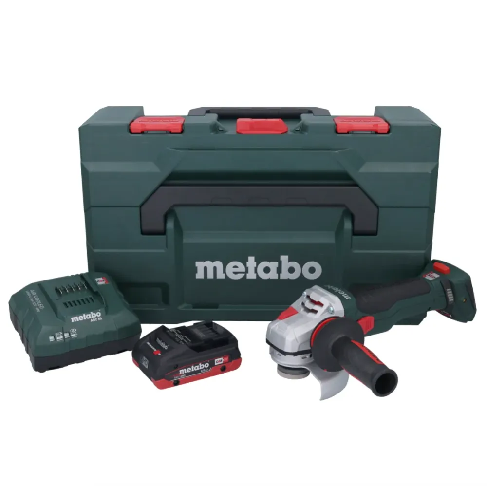 Metabo WB 18 LTX BL 15-125 Quick akumulatorowa szlifierka kątowa 18 V 125 mm bezszczotkowa + 1x akumulator 4,0 Ah + ładowa...