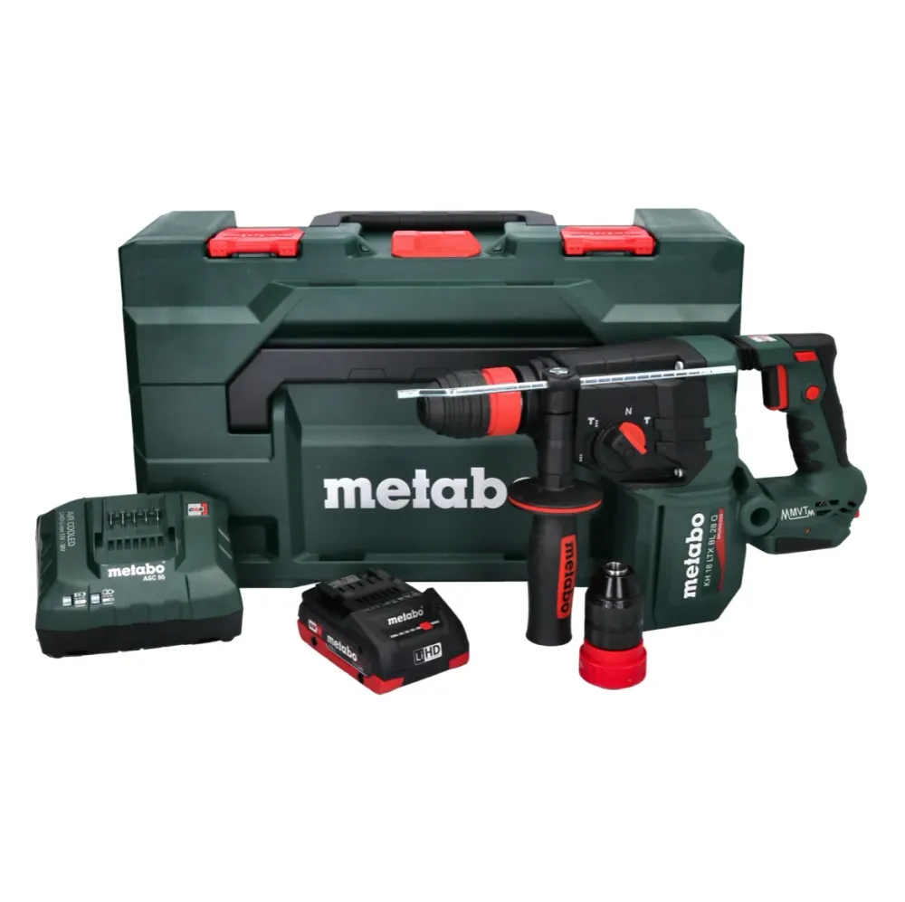 Metabo KH 18 LTX BL 28 Q Akumulatorowa wiertarko-wkrętarka udarowa 18 V 3 J SDS plus Brushless + 1x akumulator 4,0 Ah + ła...