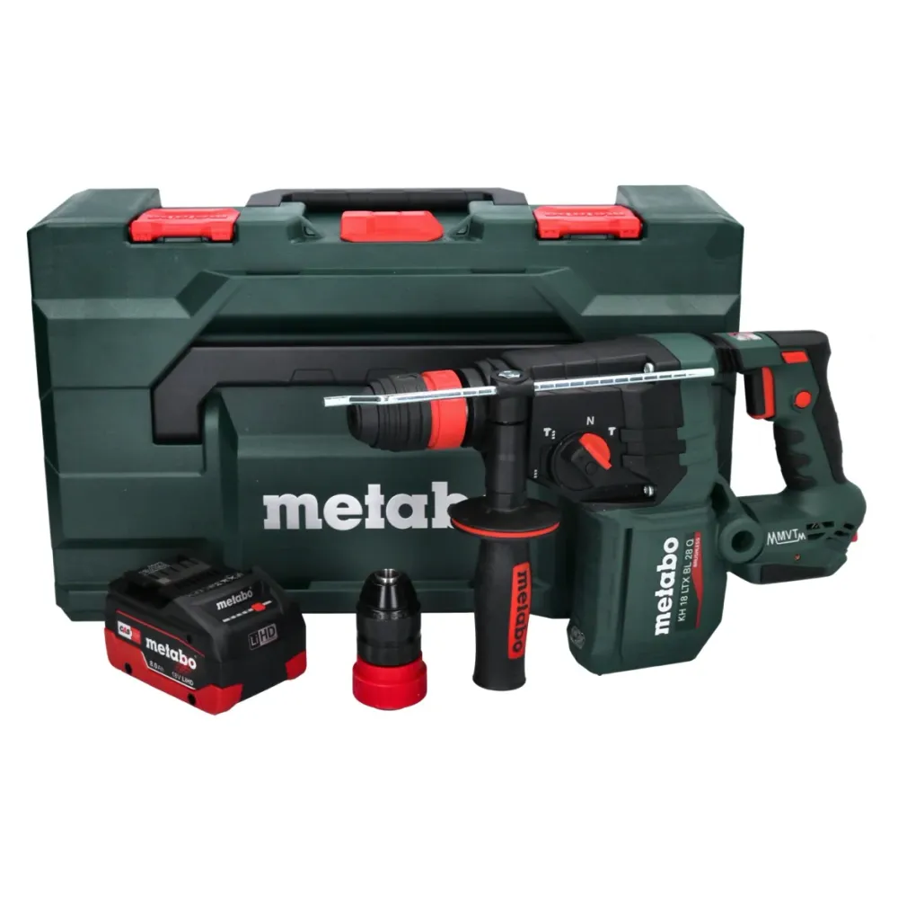 Metabo KH 18 LTX BL 28 Q Akumulatorowa wiertarko-wkrętarka udarowa 18 V 3 J SDS plus Brushless + 1x akumulator 8,0 Ah + me...
