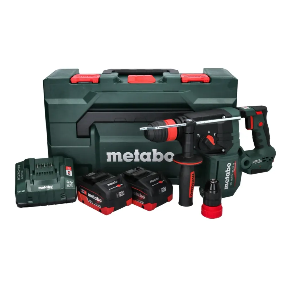 Metabo KH 18 LTX BL 28 Q Akumulatorowa wiertarko-wkrętarka udarowa 18 V 3 J SDS plus Brushless + 2x akumulator 8,0 Ah + ła...