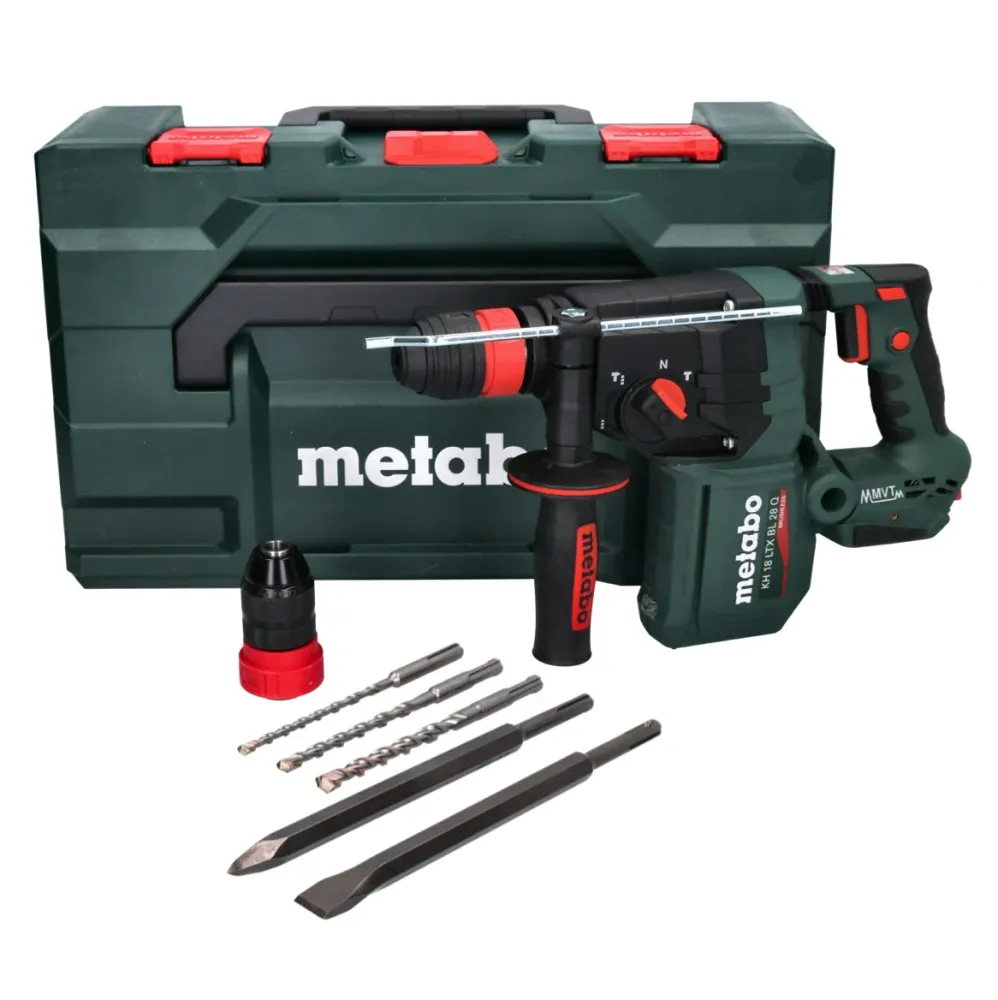 Metabo KH 18 LTX BL 28 Q Akumulatorowa wiertarko-wkrętarka udarowa 18 V 3 J SDS plus Brushless + 5-częściowy zestaw wierte...