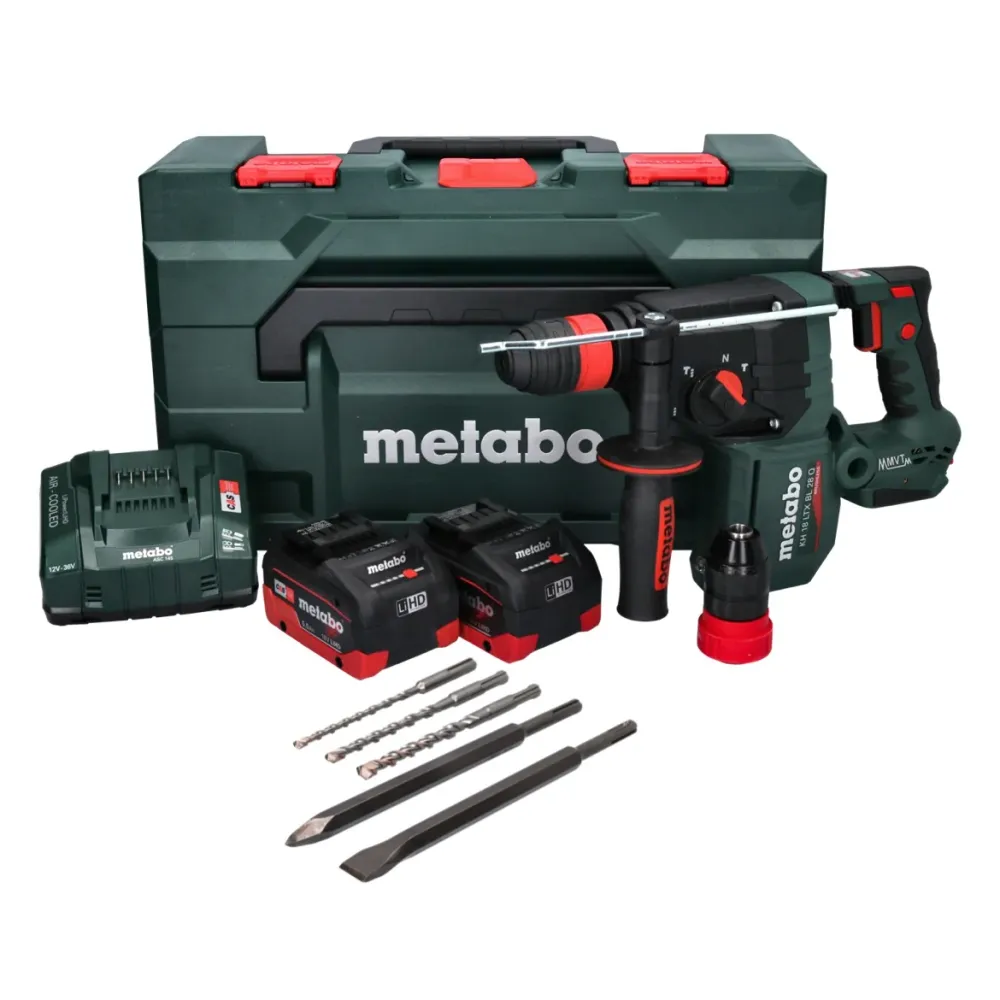 Metabo KH 18 LTX BL 28 Q akumulatorowa wiertarko-wkrętarka udarowa 18 V 3 J SDS plus Brushless + 2x akumulator 5,5 Ah + ła...