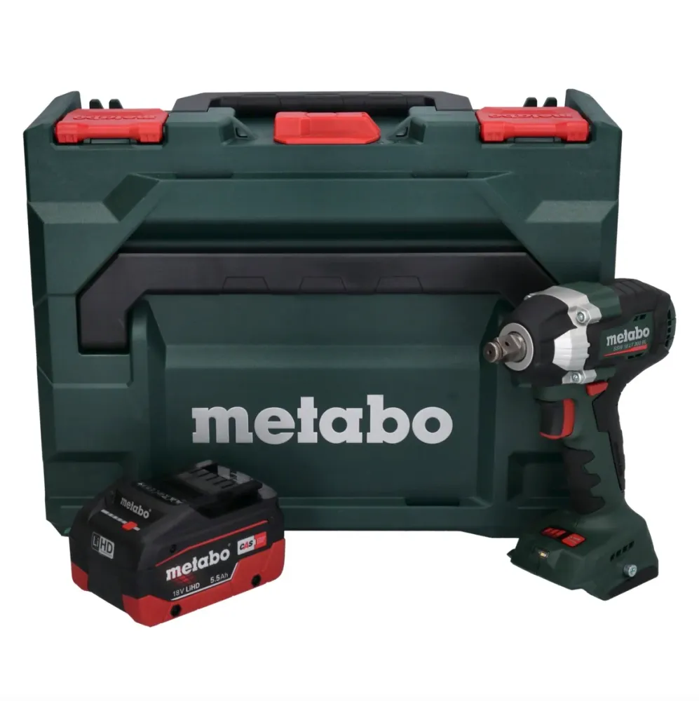 Metabo SSW 18 LT 300 BL akumulatorowy klucz udarowy 18 V 300 Nm bezszczotkowy + 1x akumulator 5,5 Ah + metaBOX - bez ładow...