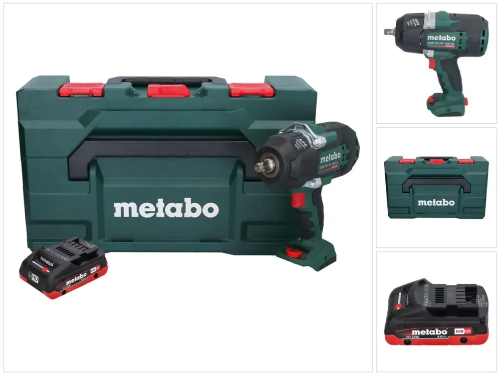 Metabo SSW 18 LTX 1450 BL akumulatorowy klucz udarowy 18 V 1450 Nm bezszczotkowy + 1x akumulator 4,0 Ah + metaBOX - bez ła...