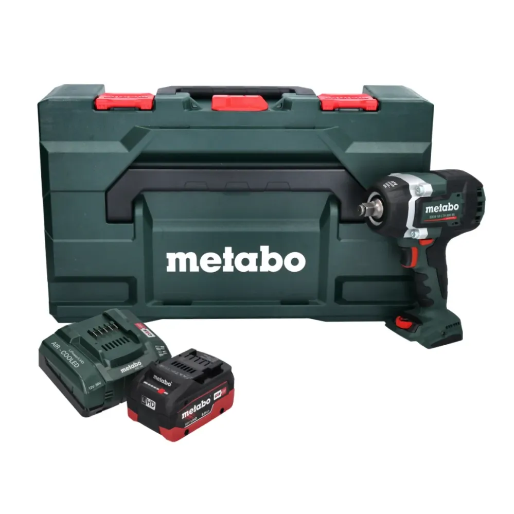 Metabo SSW 18 LTX 800 BL akumulatorowy klucz udarowy 18 V 800 Nm 1/2" bezszczotkowy + 1x akumulator 8,0 Ah + ładowarka + m...
