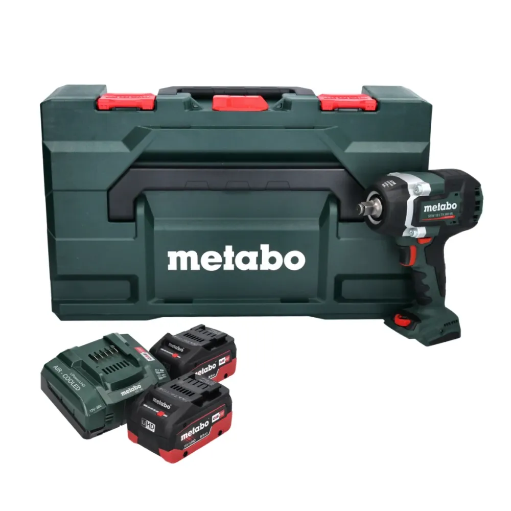Metabo SSW 18 LTX 800 BL akumulatorowy klucz udarowy 18 V 800 Nm 1/2" bezszczotkowy + 2x akumulator 8,0 Ah + ładowarka + m...