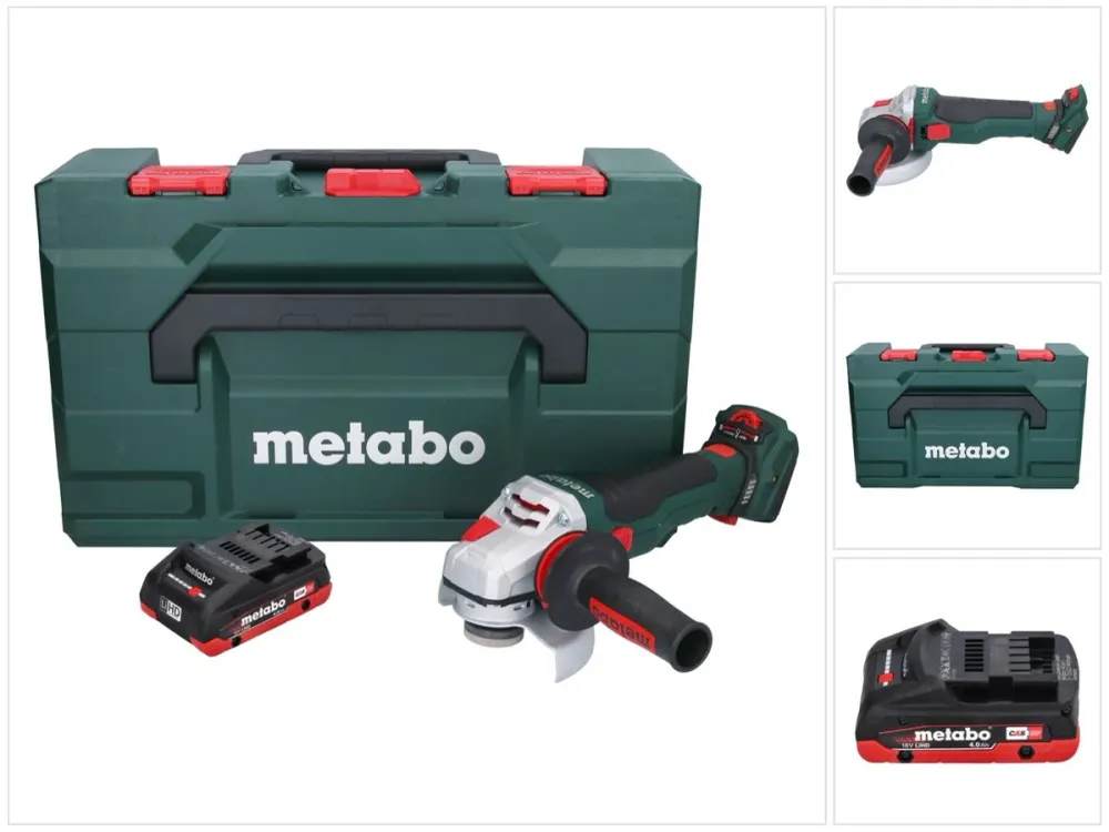 Metabo WVB 18 LTX BL 15-125 Szybka akumulatorowa szlifierka kątowa 18 V 125 mm bezszczotkowa + 1x akumulator 4,0 Ah + meta...